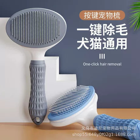Pet Deshedding Brush — Gentle Round-Tip (Manual, Non-Electric)
